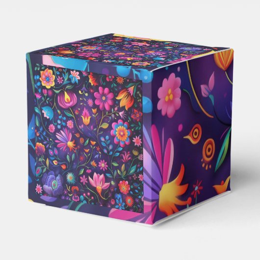 Prachtig donker bloemontwerp bedankdoosjes (Achterkant)