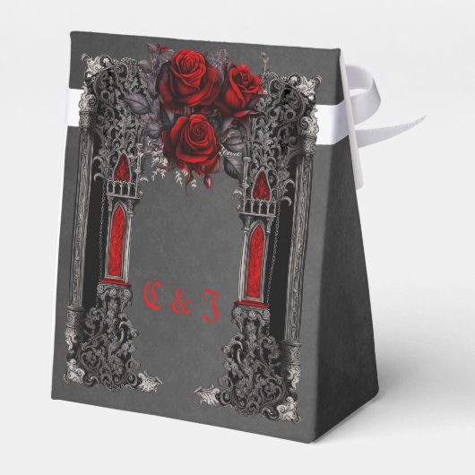 Prachtig donker gotisch bruiloft ontwerp. bedankdoosjes (Achterkant)