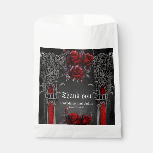 Prachtig donker gotisch bruiloft ontwerp. bedankzakje (Voorkant)