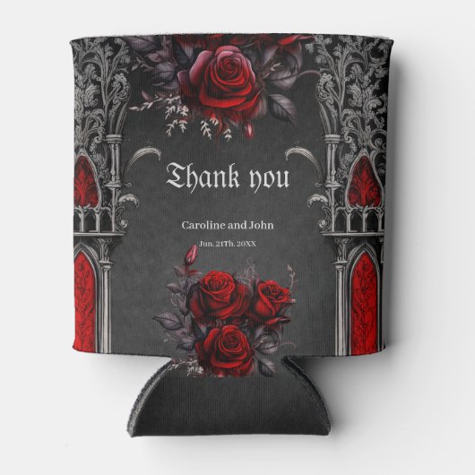 Prachtig donker gotisch bruiloft ontwerp. blikjeskoeler (Voorkant)