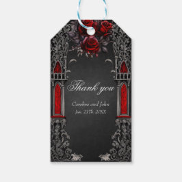 Prachtig donker gotisch bruiloft ontwerp. cadeaulabel