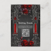 Prachtig donker gotisch bruiloft ontwerp. informatiekaartje (Voorkant)