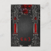 Prachtig donker gotisch bruiloft ontwerp. informatiekaartje (Achterkant)