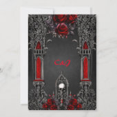 Prachtig donker gotisch bruiloft ontwerp. kaart (Achterkant)