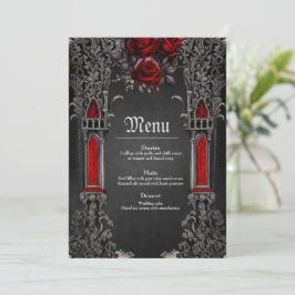 Prachtig donker gotisch bruiloft ontwerp. menu
