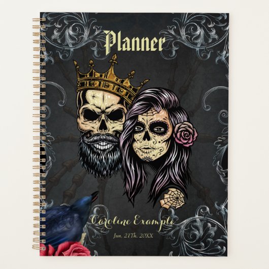 Prachtig donker gotisch bruiloft ontwerp met sched planner (Voorkant)