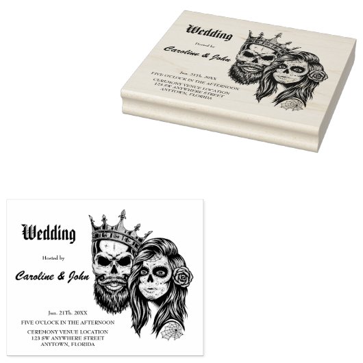 Prachtig donker gotisch bruiloft ontwerp met sched rubberstempel (Gestempeld)