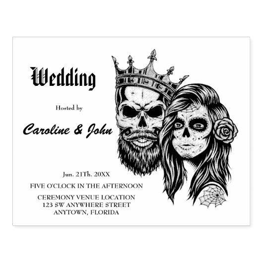 Prachtig donker gotisch bruiloft ontwerp met sched rubberstempel (Afrduk)