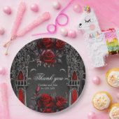 Prachtig donker gotisch bruiloft ontwerp. papieren bordje (Feest)