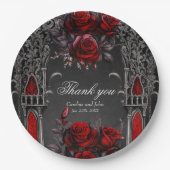 Prachtig donker gotisch bruiloft ontwerp. papieren bordje (Voorkant)