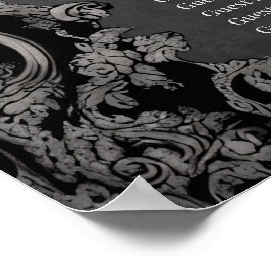 Prachtig donker gotisch bruiloft ontwerp. poster (Hoek)