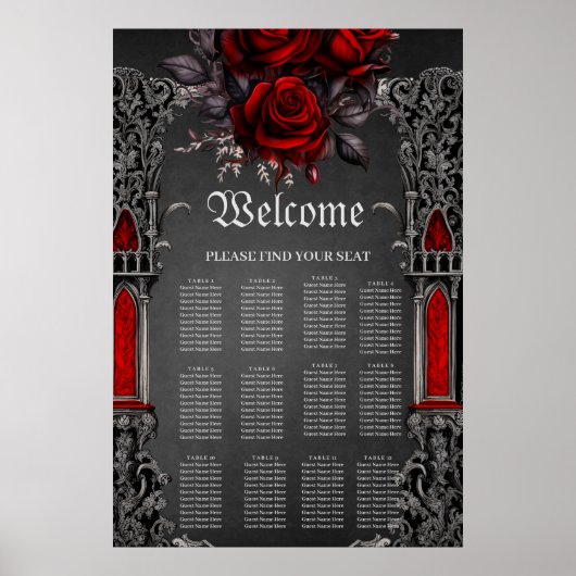 Prachtig donker gotisch trouwontwerp. poster (Voorkant)