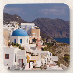 Prachtig dorp Oia met witte gebouwen Bier Onderzetter