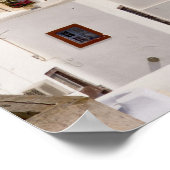 Prachtig dorp Oia met witte gebouwen Poster (Hoek)