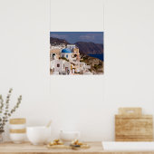 Prachtig dorp Oia met witte gebouwen Poster (Keuken)