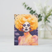 Prachtig Drag Queen Rood Haar Briefkaart (Staand voorkant)
