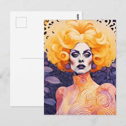 Prachtig Drag Queen Rood Haar Briefkaart (Voorkant / Achterkant)