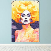 Prachtig Drag Queen Rood Haar Canvas Afdruk (Insitu (Houten vloer))