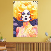 Prachtig Drag Queen Rood Haar Canvas Afdruk (Insitu (Woonkamer))
