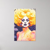 Prachtig Drag Queen Rood Haar Canvas Afdruk (Voorkant)