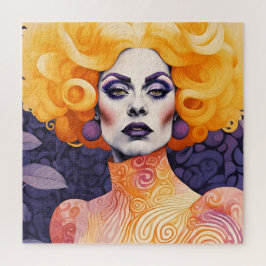 Prachtig Drag Queen Rood Haar Legpuzzel