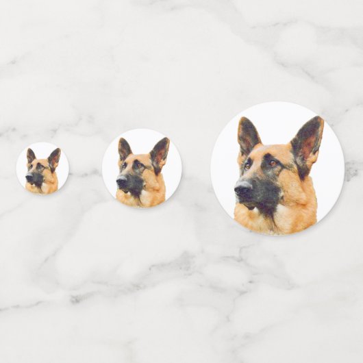 Prachtig Duits herdersportret voor feesten Confetti (Achterkanten)