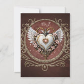 Prachtig edel steampunk hart met vleugels. bedankkaart (Achterkant)