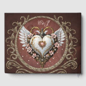 Prachtig edel steampunk hart met vleugels. gastenboek (Achterkant)