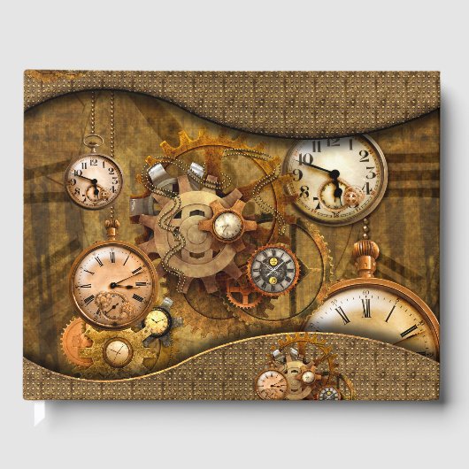 Prachtig edel steampunk ontwerp gastenboek (Voorkant)