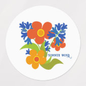 Prachtig eenvoudig zomerbloemenontwerp labels (Design 1)
