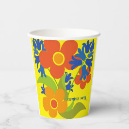 Prachtig eenvoudig zomerbloemenontwerp papieren bekers