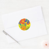 Prachtig eenvoudig zomerbloemenontwerp ronde sticker (Envelop)
