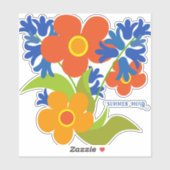 Prachtig eenvoudig zomerbloemenontwerp sticker (Vel)