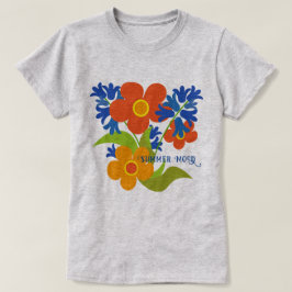 Prachtig eenvoudig zomerbloemenontwerp t-shirt