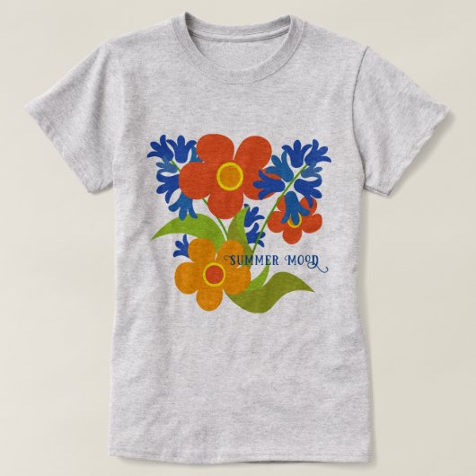 Prachtig eenvoudig zomerbloemenontwerp t-shirt (Design voorkant)