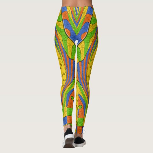 prachtig Egyptisch multi-color design symmetrisch  Leggings (Achterkant)