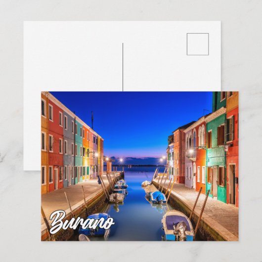 Prachtig eiland Burano, Italië Briefkaart (Voorkant / Achterkant)