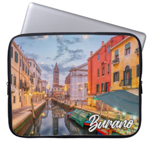 Prachtig eiland Burano, Italië Laptop Sleeve
