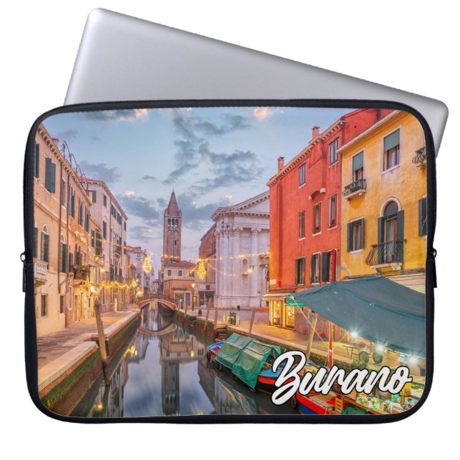 Prachtig eiland Burano, Italië Laptop Sleeve (Voorkant)