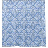 Prachtig Elegant Blue Damask Patroon Douchegordijn (Voorkant)
