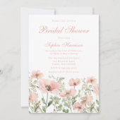 Prachtig Elegant Blush Wildflower Vrijgezellenfees Kaart (Voorkant)