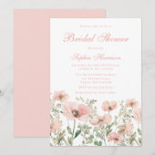 Prachtig Elegant Blush Wildflower Vrijgezellenfees Kaart (Voorkant / Achterkant)