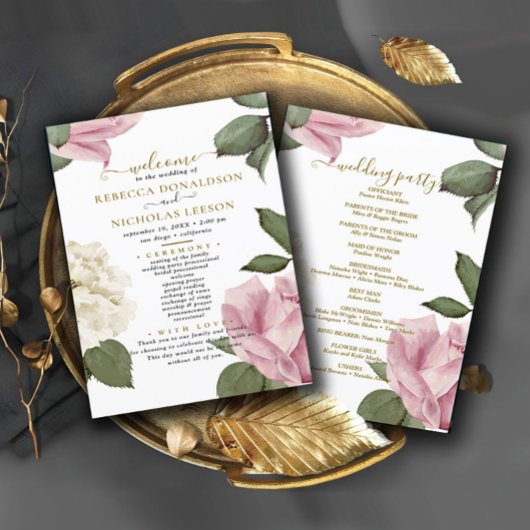Prachtig Elegant Botanical Wedding Programme