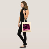 Prachtig elegant dramatisch Paars Roos met lint Tote Bag (Voorkant (model))