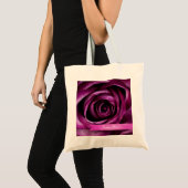 Prachtig elegant dramatisch Paars Roos met lint Tote Bag (Voorkant (product))