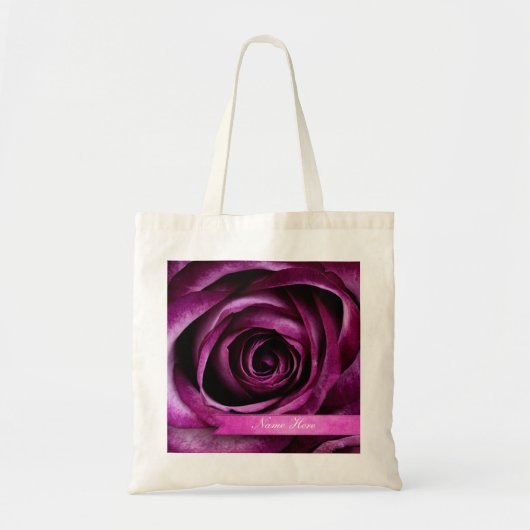 Prachtig elegant dramatisch Paars Roos met lint Tote Bag (Voorkant)