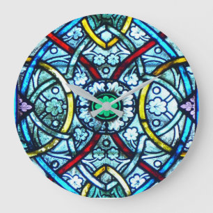 Prachtig Elegant Glas in lood Notre Dame Paris Grote Klok