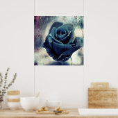 Prachtig elegant Magisch Kunstblauw Roos Poster (Keuken)