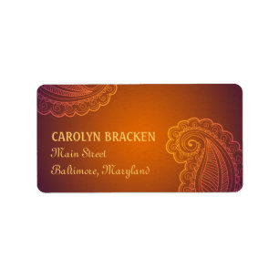 Prachtig elegant Paisley bloemontwerp Etiket