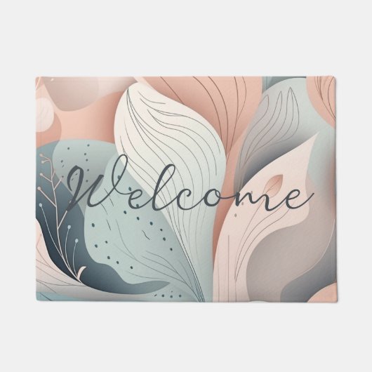Prachtig elegant pastelblad design deurmat (Voorkant)